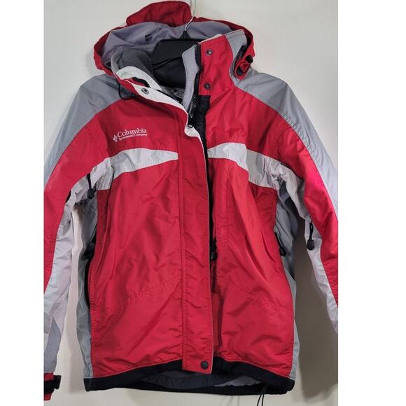 Columbia Coat Womens Size Medium Interchange Core Ski Winter Warm Heavy Red Coat - Picture 2 of 11